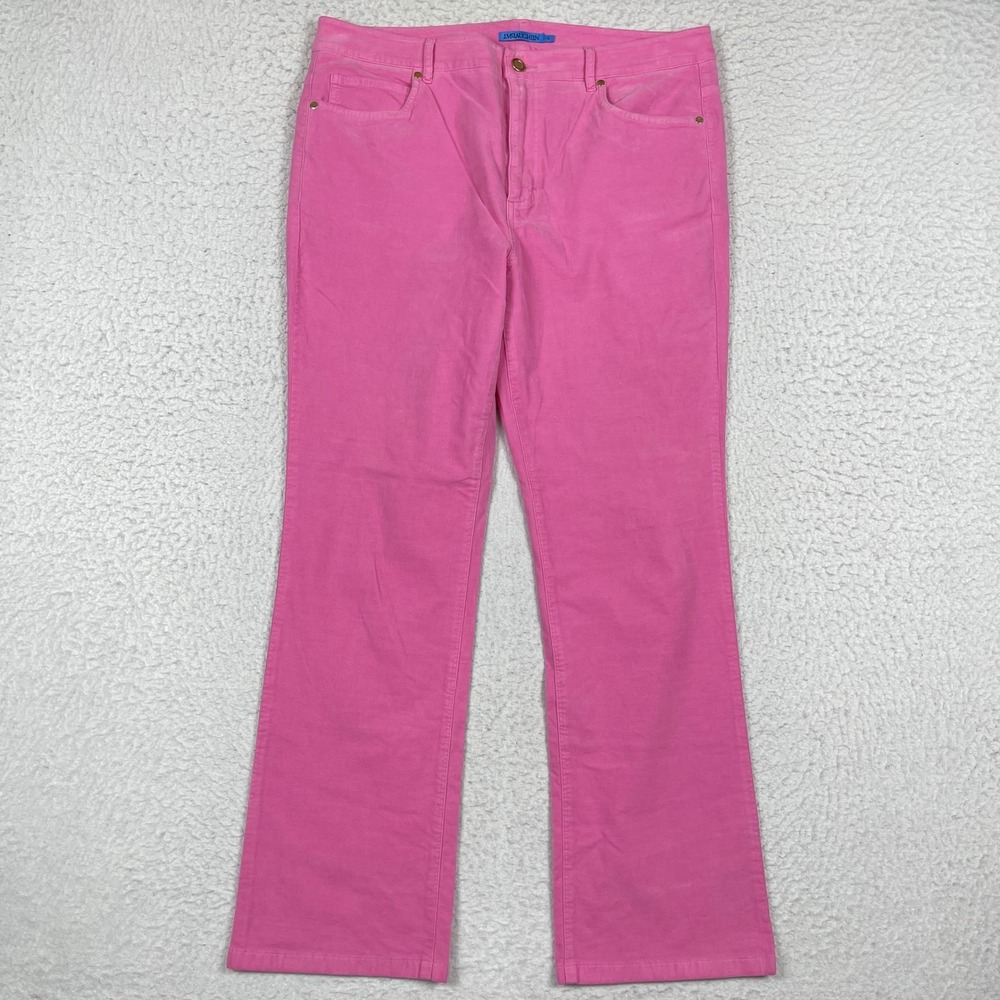 J.McLaughlin‎ Velvet Bootcut Jeans Womens 14 Pink Stretch Soft Preppy Casual